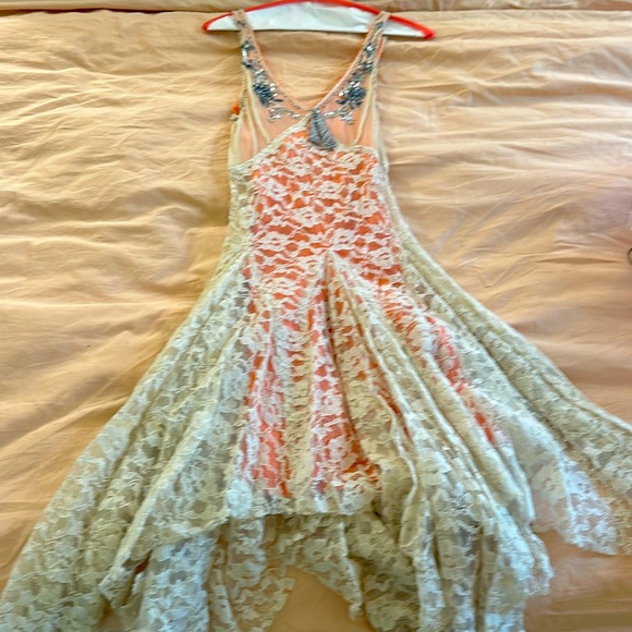 Stunning free people sheer lace with orange underlay dreas - Picture 1 of 4